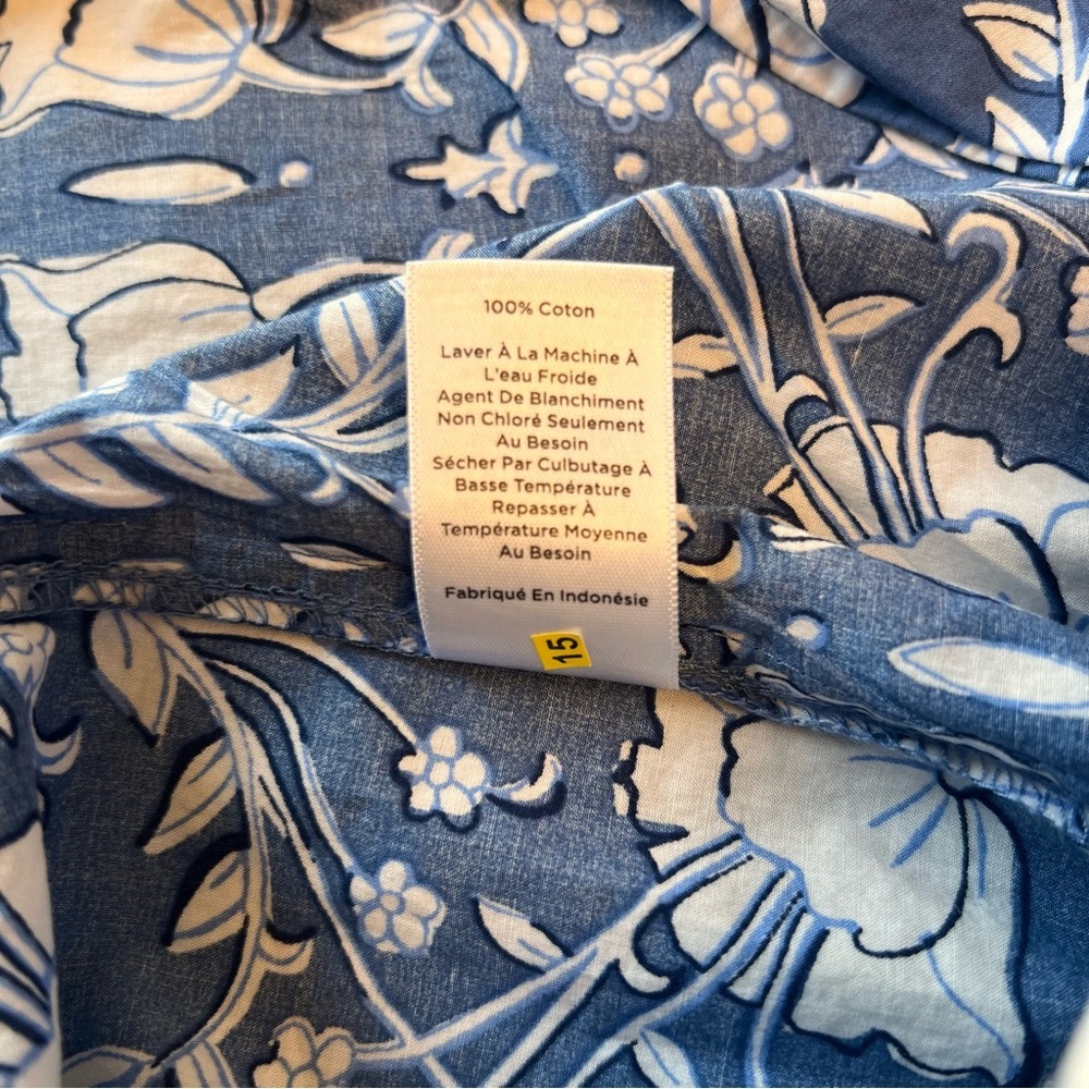 NWOT Talbots Blue and White Floral Blouse - Picture 7 of 8